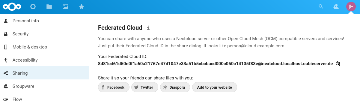 A long federated cloud ID caused by the &lsquo;Use unique user ID&rsquo; setting