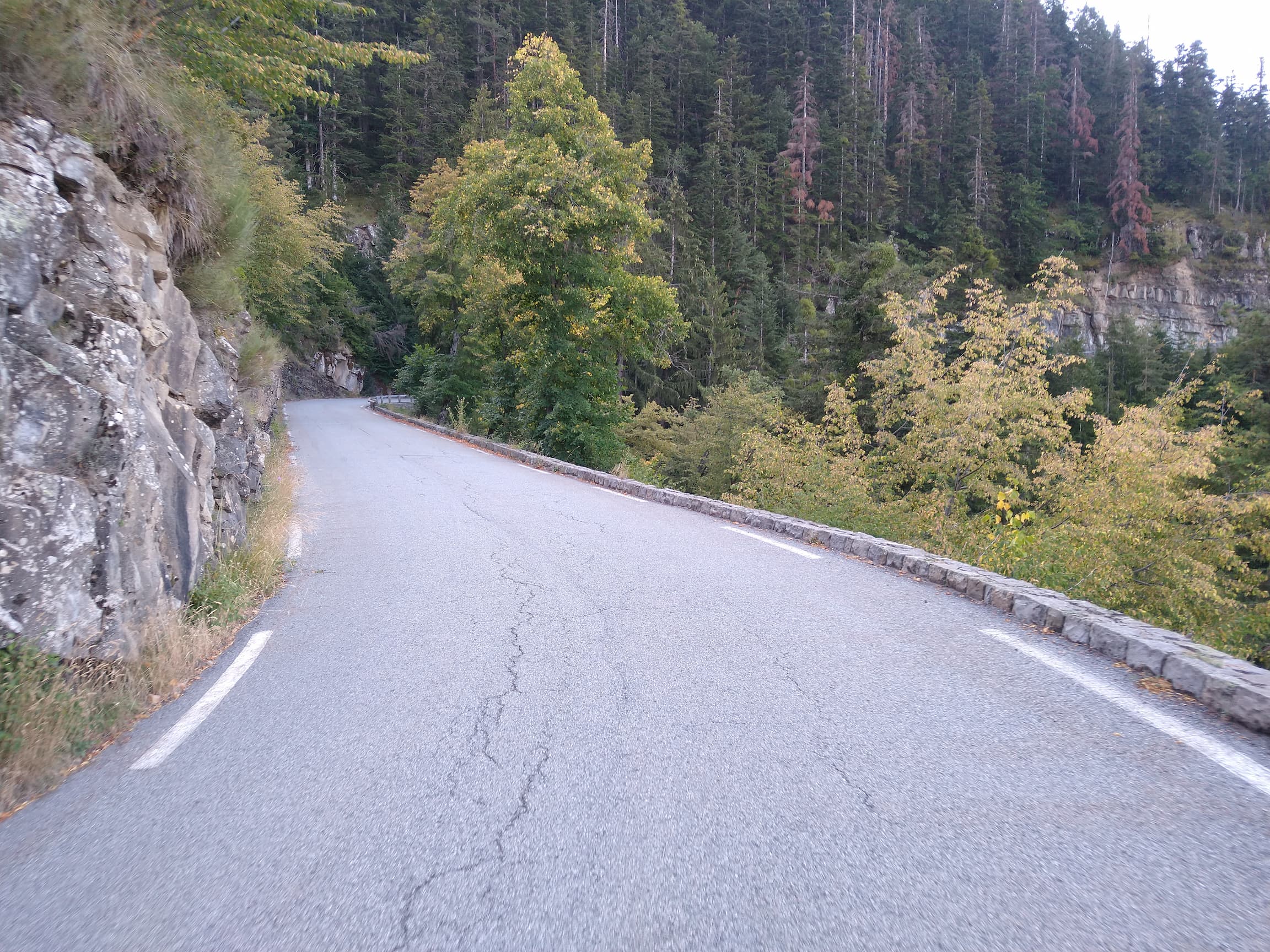 Quiet road on the way to Col de Turini